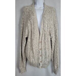 Vintage Woolrich Button Up Knitted Cardigan Sweater Natural/Beige Size Large USA